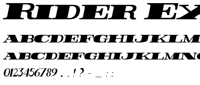 Rider ExtraBlack Italic font